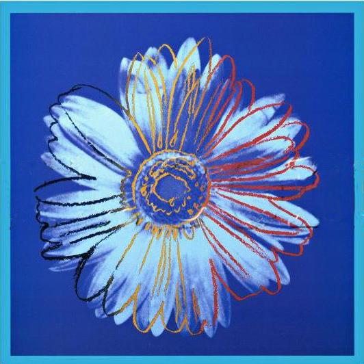 Andy Warhol Daisy Blue on Blue